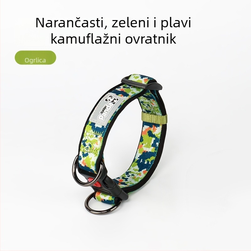 Povodac za srednje do velike pse, poput corgija, šiba inu, labradora i malinoisa, s ogrlicom za kućne ljubimce i prilagodljivim vratnim remenom.
