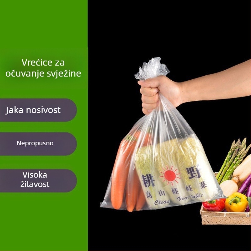 Vrećica za očuvanje svježine hrane, kućna uporaba, jednokratna, ekonomična, debela rolna vrećica za supermarket
