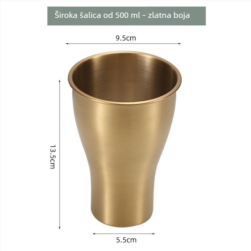 304 nehrđajući čelik, korejskog stila čaša za pivo s velikim trbušnim oblikom, jednodjelna čaša za sok ili kavu, otporna na padove na otvorenom, boja po želji