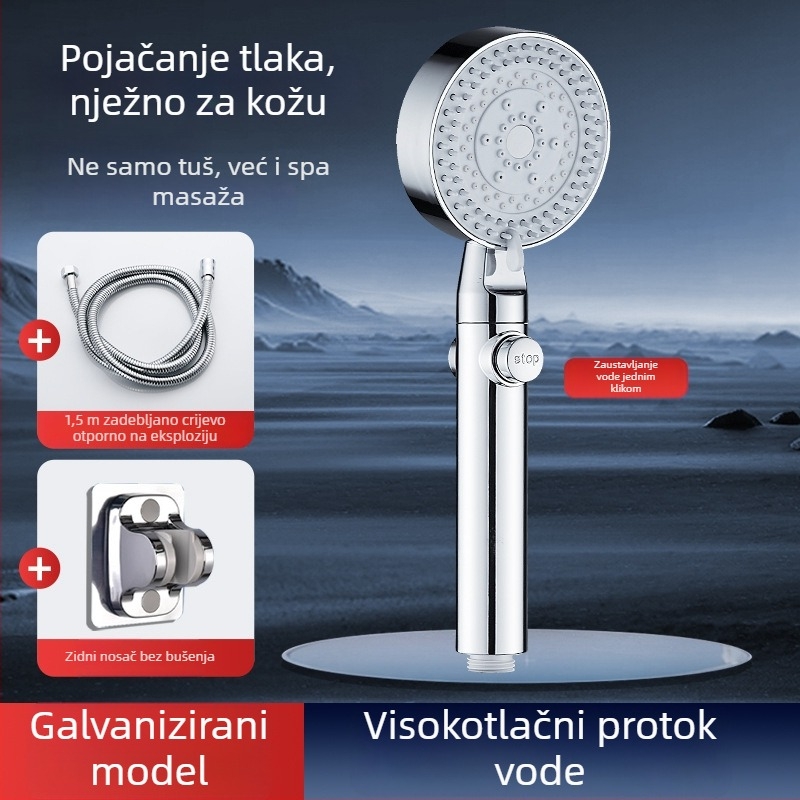 Set tuša s filtrima, slavinom za kupaonu, grijačem za kupaonu, tuš cijev i zidni držač za kućnu upotrebu