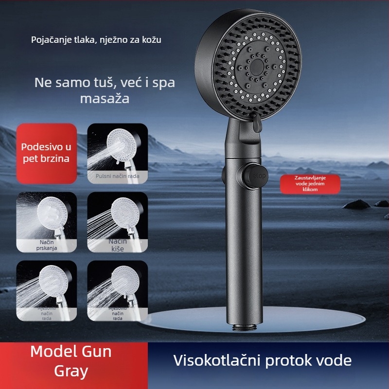 Set tuša s filtrima, slavinom za kupaonu, grijačem za kupaonu, tuš cijev i zidni držač za kućnu upotrebu