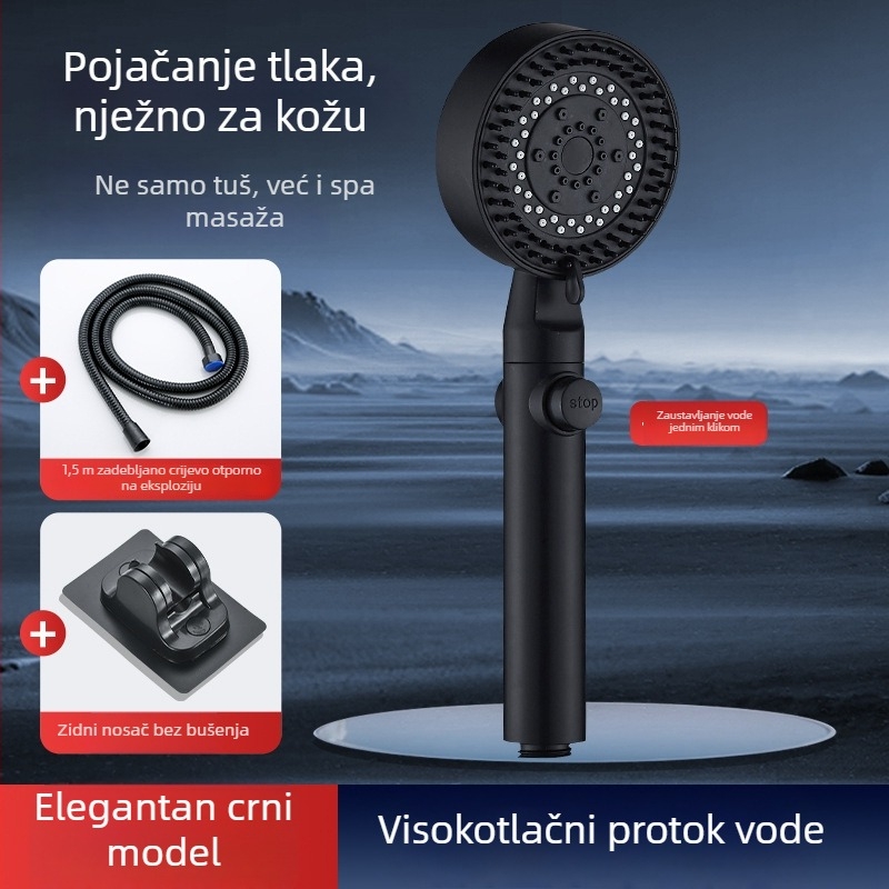 Set tuša s filtrima, slavinom za kupaonu, grijačem za kupaonu, tuš cijev i zidni držač za kućnu upotrebu