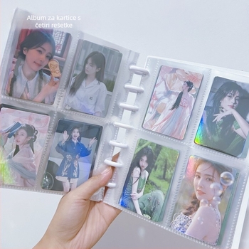 Fotoalbum s četiri ćelije, rastavljene stranice, za 3-inčne Polaroid fotografije, spremište kartica