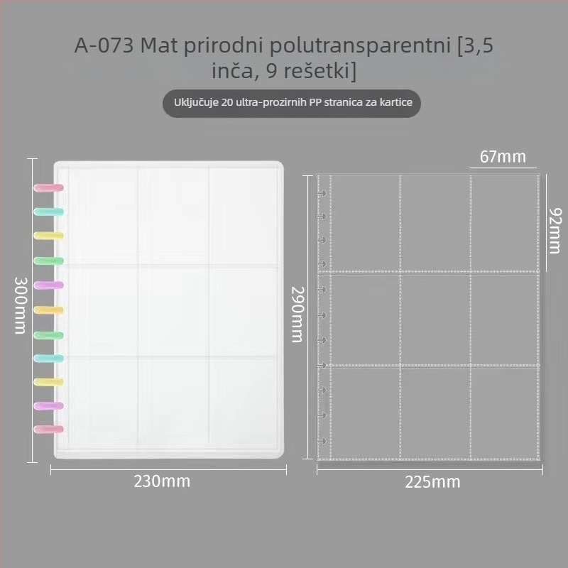 Fotoalbum s četiri ćelije, rastavljene stranice, za 3-inčne Polaroid fotografije, spremište kartica