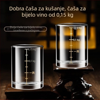 Čaša za liker od bezolovnog stakla s graduiranom stupnicom 150 ml, visokokvalitetna kućna bar oprema za žestoka i pivo