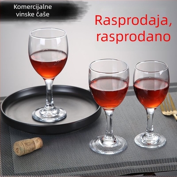 Staklena čaša za crveno vino bez olova, debelog stakla, s malom nogom, za hotel, restoran i kućnu upotrebu