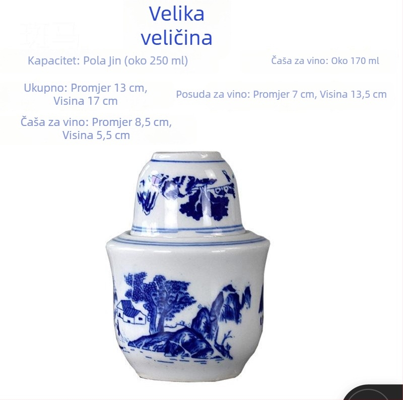 Porcelanski set za grijanje pića uz čaše