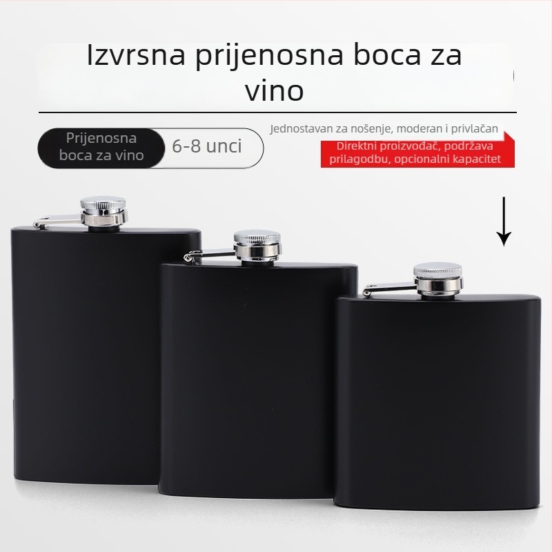 6 oz nehrđajuća čelična flaška s premazom sprejem, prijenosna plosnata boca za vanjske aktivnosti