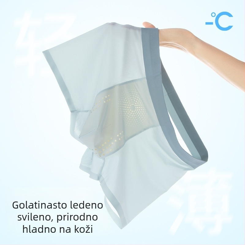 Muške boxerice od ice silk, ljetne, bezšivne, ultra tanke, prozračne, antibakterijske, plus veličina