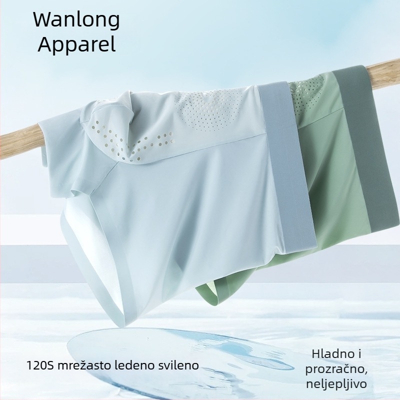 Muške boxerice od ice silk, ljetne, bezšivne, ultra tanke, prozračne, antibakterijske, plus veličina