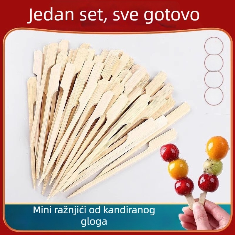 Štapići za odén na bambusovim štapićima, karamelizirano voće na štapićima, štapići za roštilj, voćni štapići, jednokratni štapići, slatki mali štapići