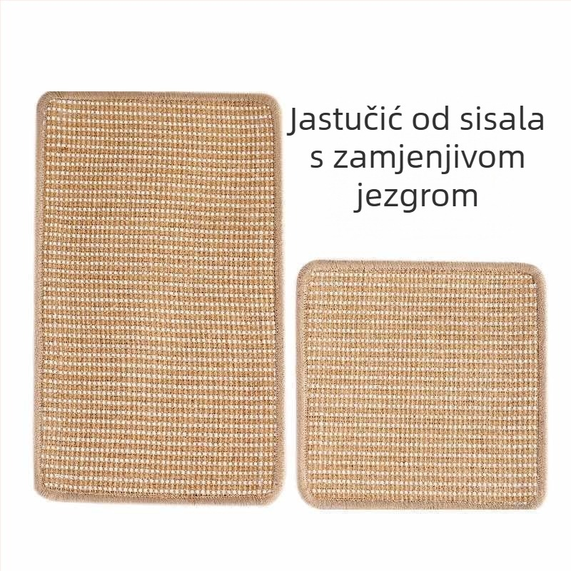L-oblik ploča za grebanje mačaka sa jastukom, integrirana igra za grebanje i izdržljivo sisalno gnijezdo