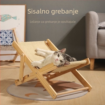 Mačja ležaljka s ploščom za grebanje iz sisala, otporna na grebanje, mačje gnijezdo za sve sezone, sklopiva ležaljka i mačja igračka