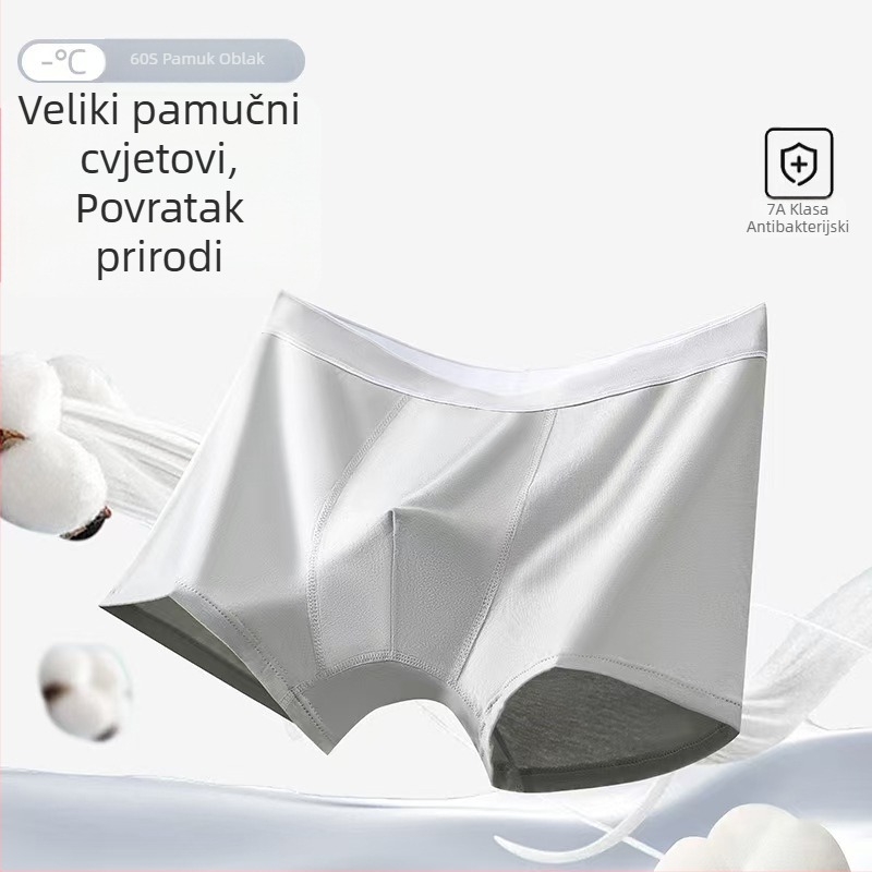 60 komada muških boxerskih gaćica od pamuka, A-klase, antibakterijska obrada, jednobojne, prozračne, velike veličine