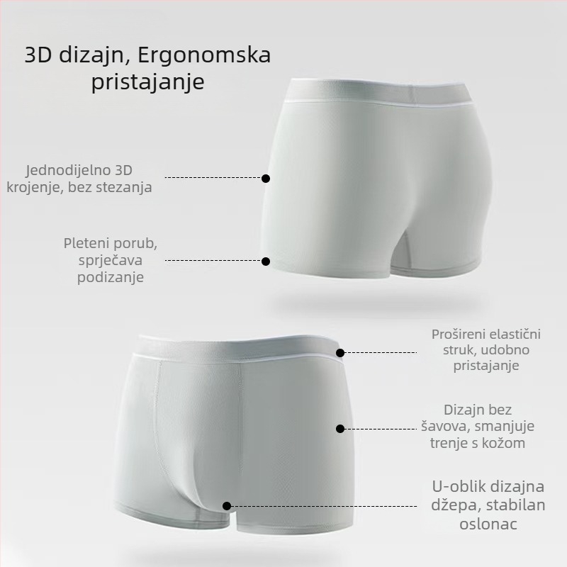 60 komada muških boxerskih gaćica od pamuka, A-klase, antibakterijska obrada, jednobojne, prozračne, velike veličine