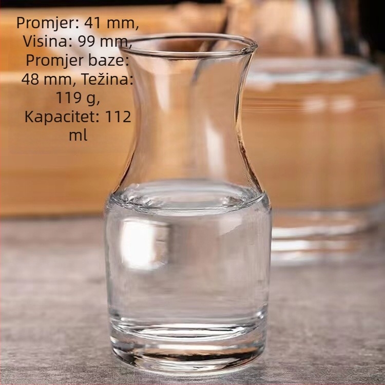 Minimalistički set bijelih čaša za vino s izljevom, debelo staklo, za kućnu uporabu
