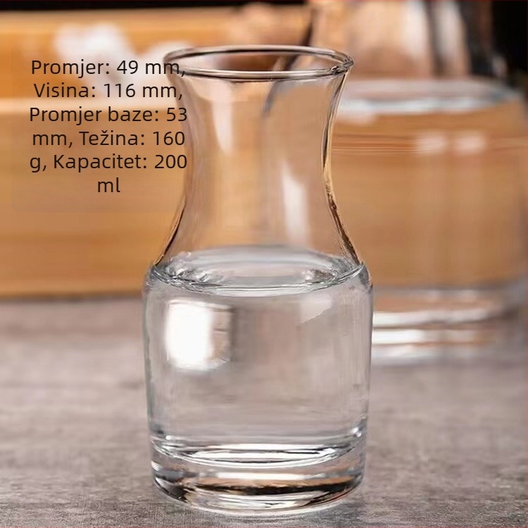 Minimalistički set bijelih čaša za vino s izljevom, debelo staklo, za kućnu uporabu