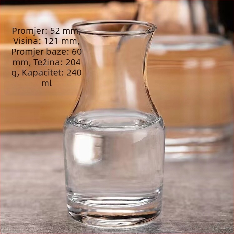 Minimalistički set bijelih čaša za vino s izljevom, debelo staklo, za kućnu uporabu