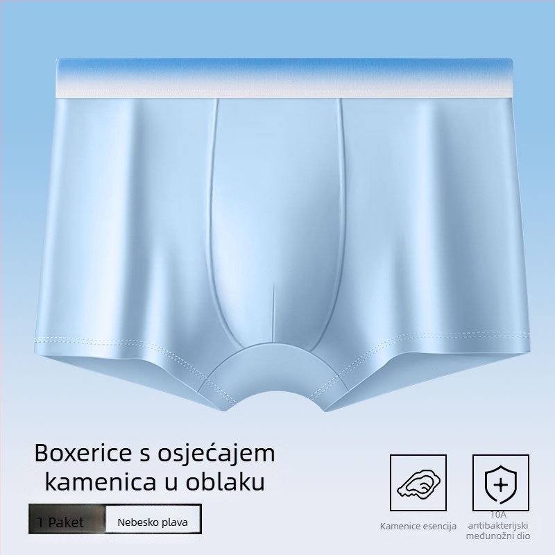 Muške pamučne bokserice s antibakterijskim svojstvima, prozračne, s gradijentnim uzorkom, srednjeg pojasa, udobne