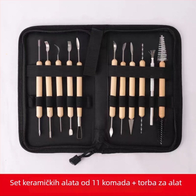 Set alata za modeliranje gline s rezacima i mekom polimernom glinom