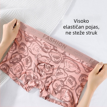 Muške antibakterijske prozračne bokserice s životinjskim uzorkom, srednja visina struka