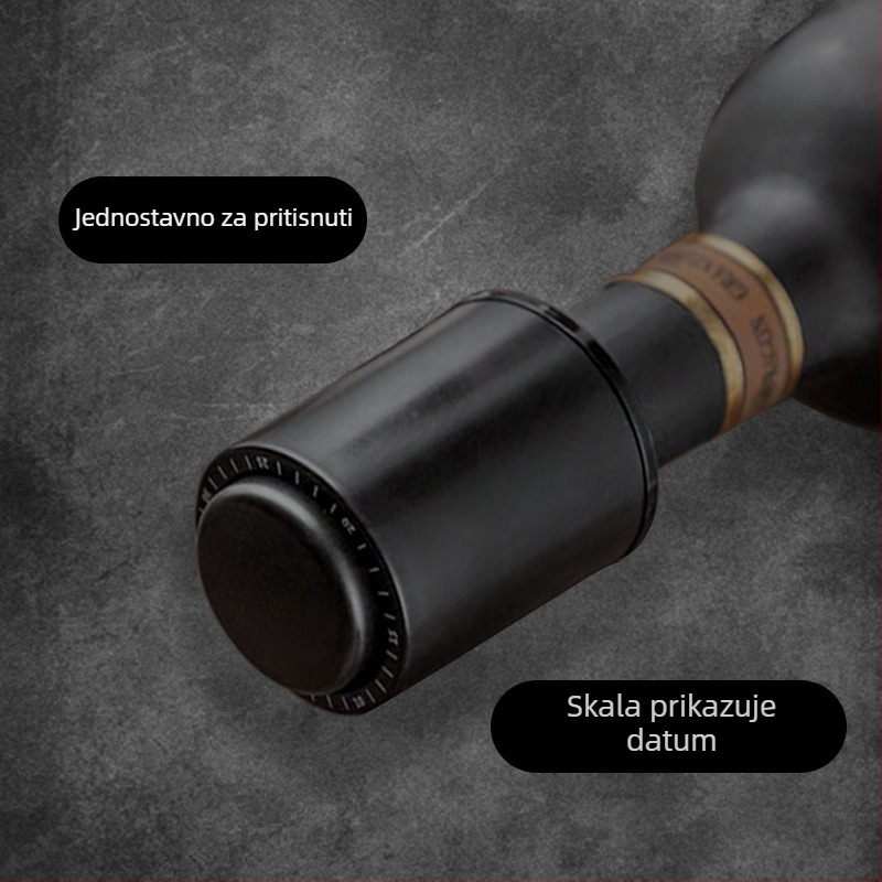 Višenamjenski čep od nehrđajućeg čelika s pritisknim mehanizmom – za vino, pivo i šampanjac, vakuumsko očuvanje