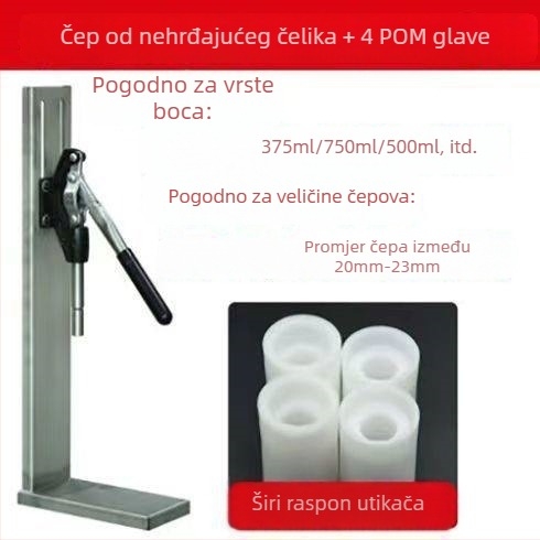 Nehrđavi čelični presa za čepove boce vina za kućnu proizvodnju vina
