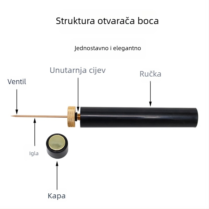 Igličasti pneumatski otvarač boca, kreativan i stiliziran otvarač za vino, brzo otvaranje, prenosni kućni otvarač