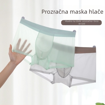Muške gaćice od ice silk, prozračne, lagane, antibakterijske, jednobojne, srednjeg struka