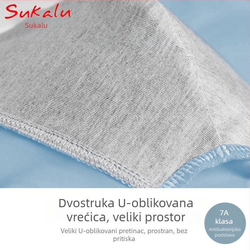 Muške bokserice od Ice Silk vlakana, prozračne udobne, antibakterijske, sa srednjim strukom, ugodne koži, plus veličina