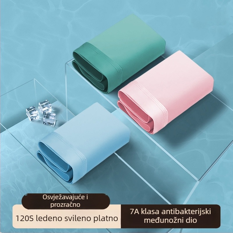 Muške bokserice od Ice Silk vlakana, prozračne udobne, antibakterijske, sa srednjim strukom, ugodne koži, plus veličina
