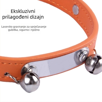 Gravirana ogrlica za kućne ljubimce s identifikacijskom oznakom za psa i mačku, anti-lost, zvončić za mačke, mala veličina