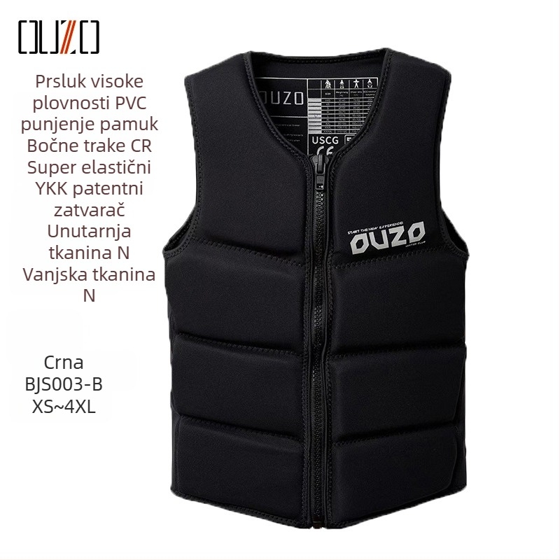 OUZO PVC prsluk za spašavanje za odrasle, unisex, visoke plovnosti, za rafting i surfanje
