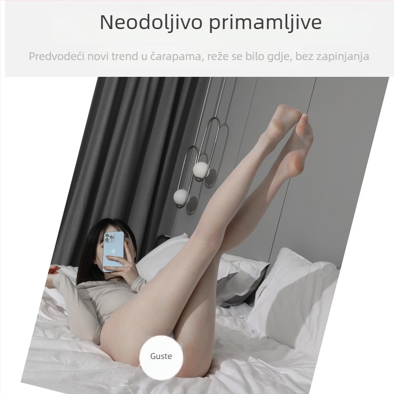Biserno sjajne hulahopke, ultra tanke, anti-zakopljavanje, crne