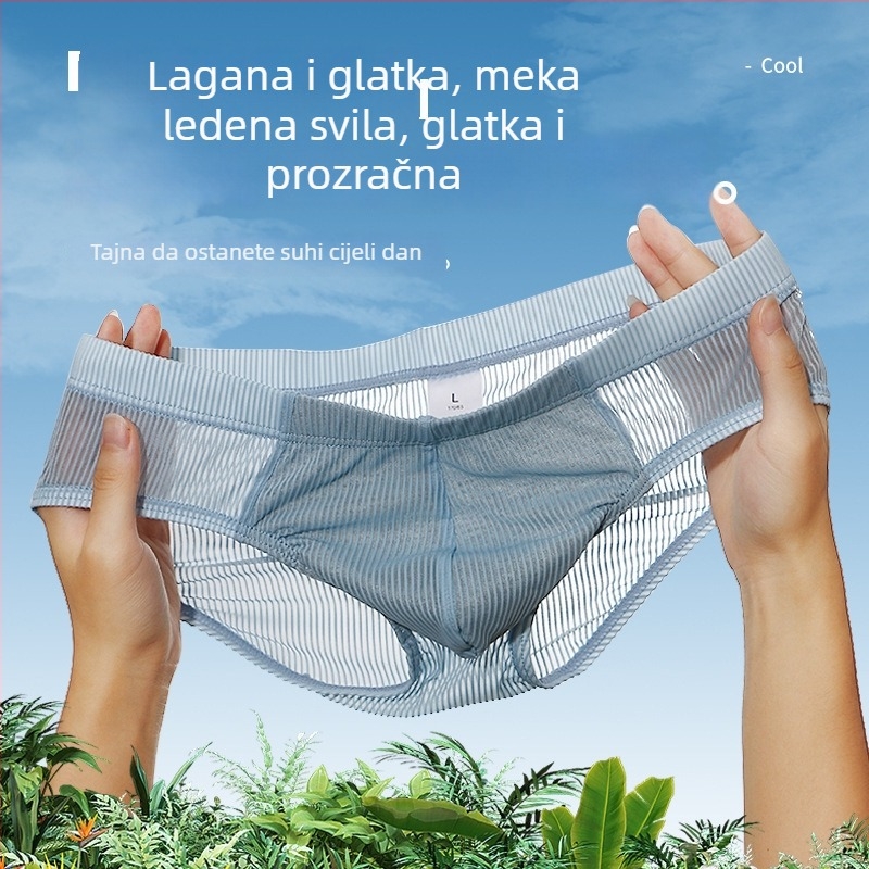 Muške gaćice od ice-silka s grafenom, niska struk, prozračne, elegantan dizajn