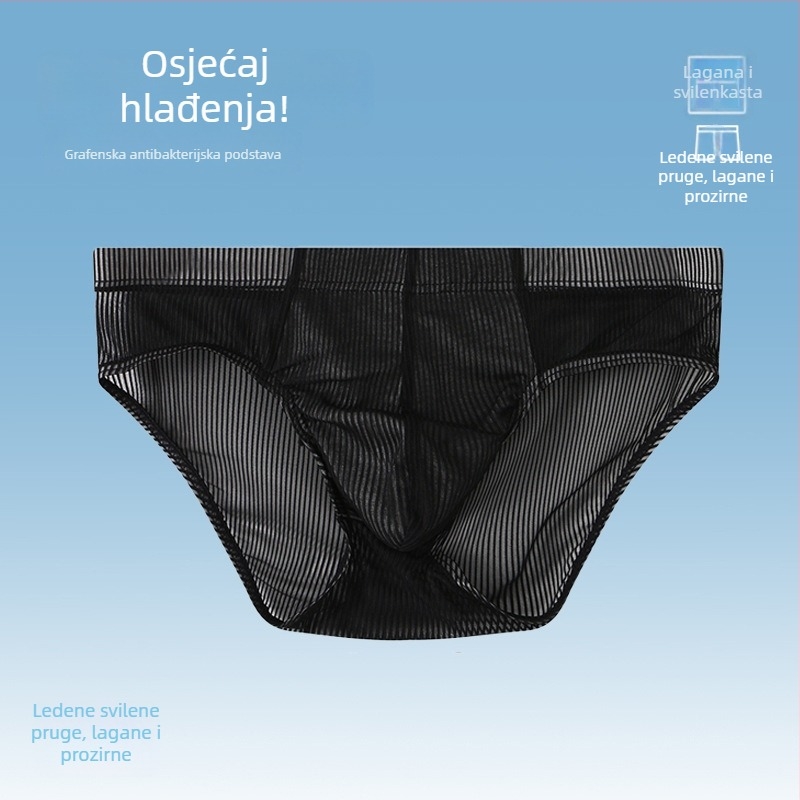 Muške gaćice od ice-silka s grafenom, niska struk, prozračne, elegantan dizajn