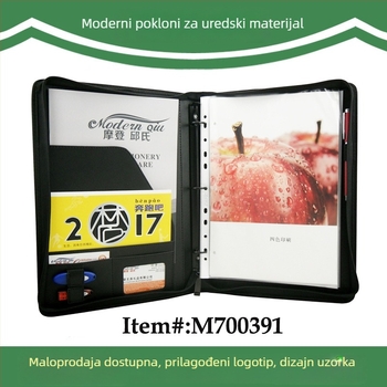 PU kožna A4 mapa s tri otvora, luksuzna uredska mapa s mogućnošću dodavanja logotipa