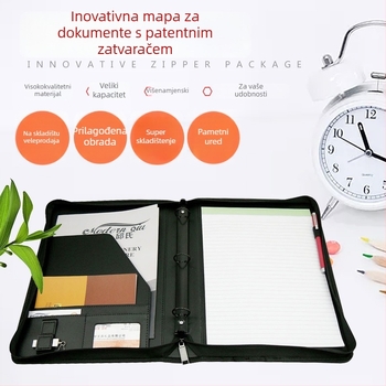 PU kožna A4 mapa s tri otvora, luksuzna uredska mapa s mogućnošću dodavanja logotipa