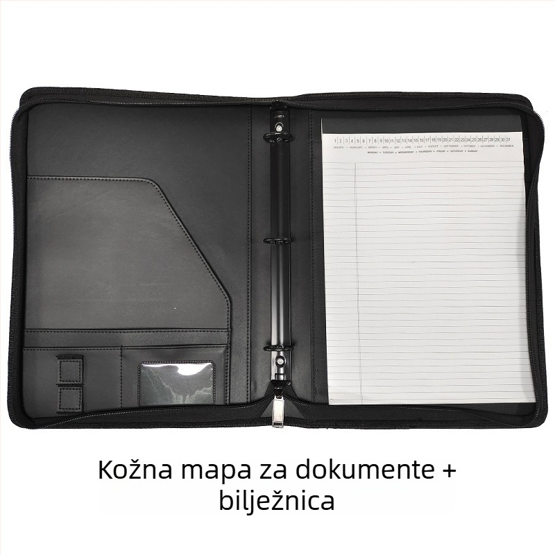 PU kožna A4 mapa s tri otvora, luksuzna uredska mapa s mogućnošću dodavanja logotipa