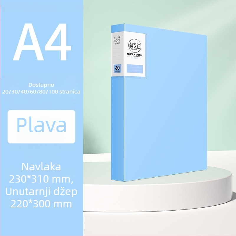 Morandi A4 Organizator dokumenata s 100 stranica, džepovi za dokumente, organizator ispita za učenike