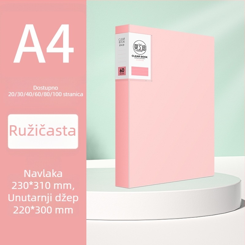 Morandi A4 Organizator dokumenata s 100 stranica, džepovi za dokumente, organizator ispita za učenike