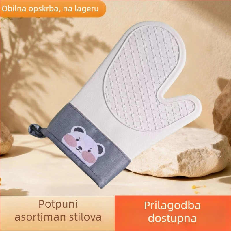 Silikonske rukavice otporne na visoke temperature za pećnicu i mikrovalnu, debeli kuhinjski izolacijski rukavici