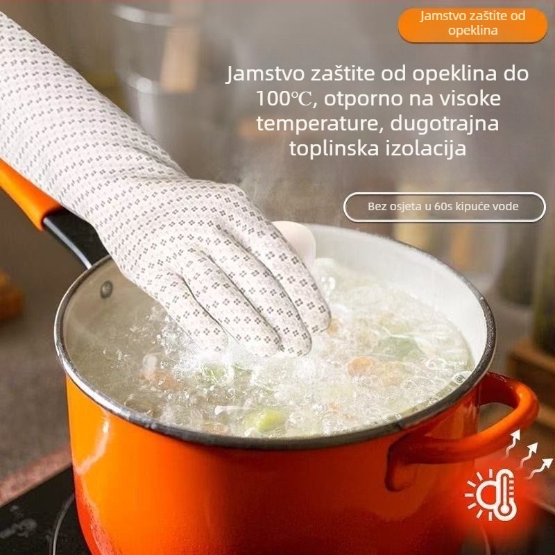 Silikonske rukavice za kuhinju, debeli, otporni na visoke temperature do 100°C, za pečenje i pranje posuđa