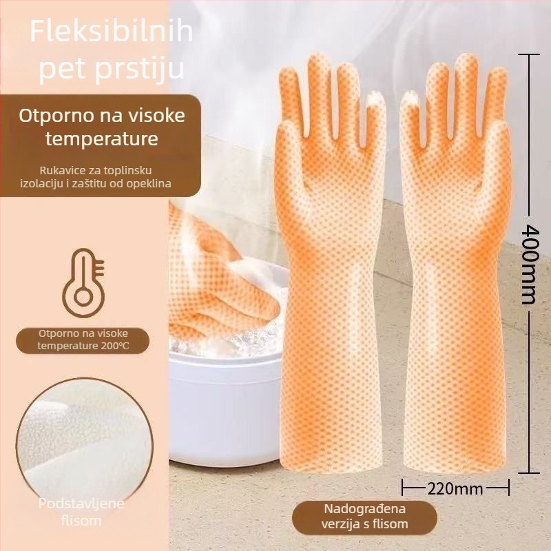 Silikonske rukavice za kuhinju, debeli, otporni na visoke temperature do 100°C, za pečenje i pranje posuđa