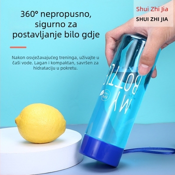PET plastična čaša za vodu 500 ml s naramenicom, sportska čaša za čaj s čvrstim zatvaranjem