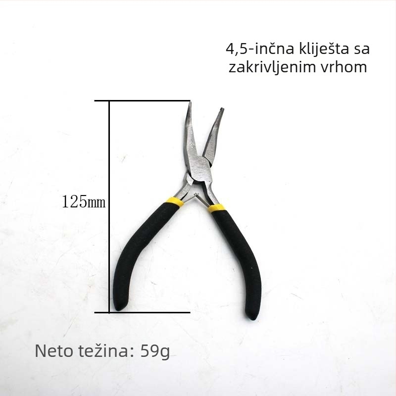 4,5 inčni mini klešta, 8-dijelni set s crno-žutim držačima, višefunkcionalni ručni alati, klešta za dijagonalno rezanje, klešta s nosom igle, klešta s ravnim nosom