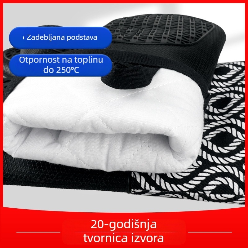 Silikonske rukavice za mikrovalnu pećnicu s uzorkom užeta, protiv oparina, protuklizne, toplinska izolacija, kvaliteta hrane, otporne na visoke temperature