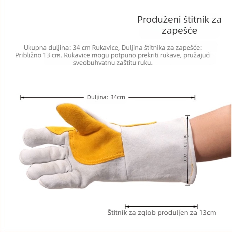 Rukavice za zavarivanje s toplom podstavom, vatrootporan nit, pamukna podstava, otporne na habanje, toplinska izolacija, otporne na visoke temperature, ovčja koža, radne zaštitne rukavice