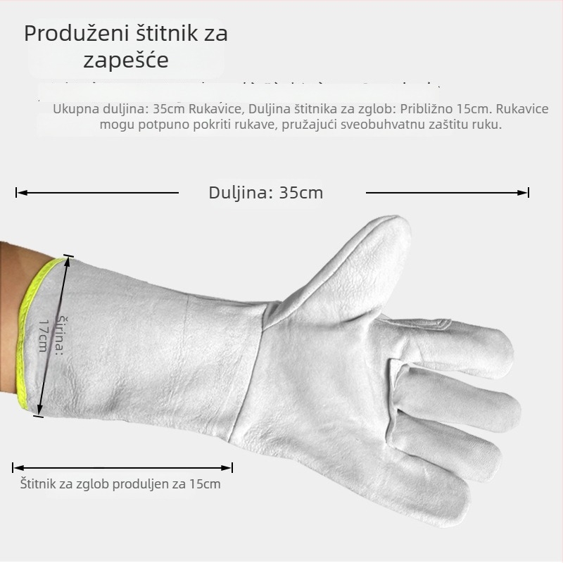 Rukavice za zavarivanje s toplom podstavom, vatrootporan nit, pamukna podstava, otporne na habanje, toplinska izolacija, otporne na visoke temperature, ovčja koža, radne zaštitne rukavice