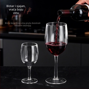 Akril PS plastična čaša za vino, kućnu i restoransku upotrebu, prozirna čaša za vino s nogom, otporna na padove